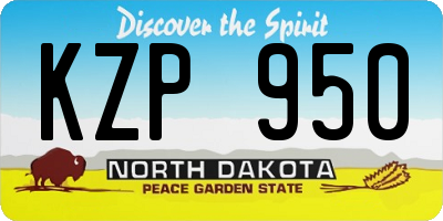 ND license plate KZP950