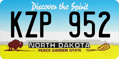 ND license plate KZP952