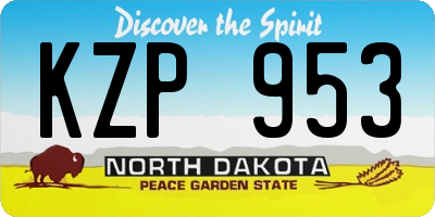 ND license plate KZP953