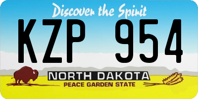 ND license plate KZP954