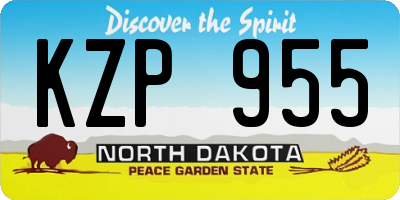 ND license plate KZP955