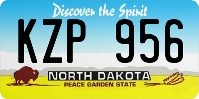 ND license plate KZP956