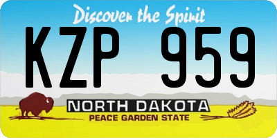 ND license plate KZP959