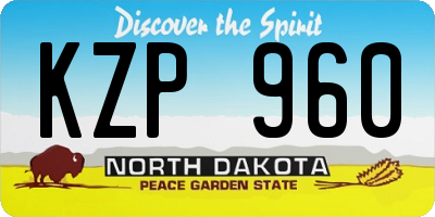 ND license plate KZP960