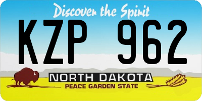 ND license plate KZP962