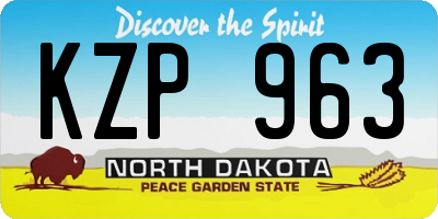 ND license plate KZP963