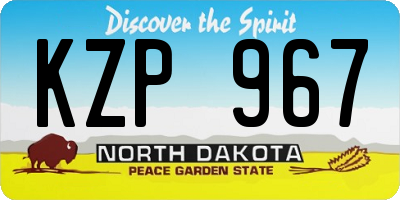 ND license plate KZP967