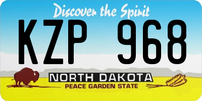 ND license plate KZP968