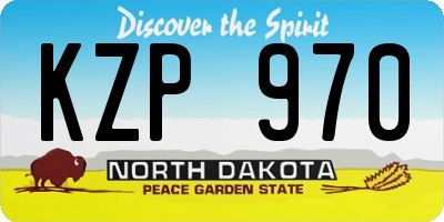ND license plate KZP970