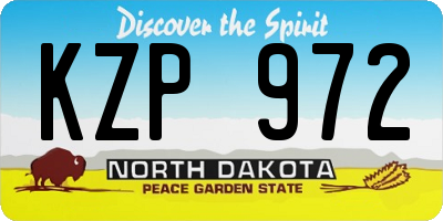 ND license plate KZP972