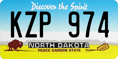 ND license plate KZP974