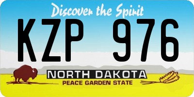 ND license plate KZP976