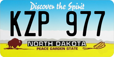 ND license plate KZP977