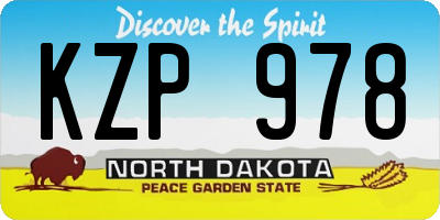 ND license plate KZP978