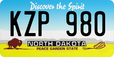 ND license plate KZP980