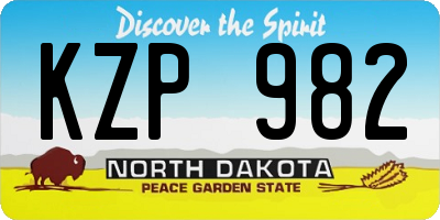 ND license plate KZP982