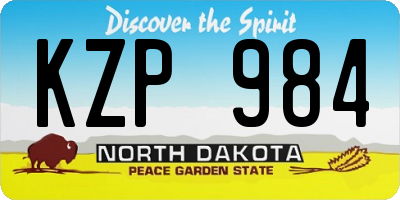 ND license plate KZP984
