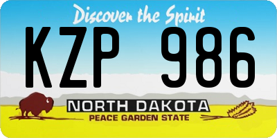 ND license plate KZP986