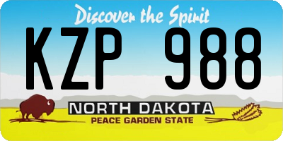 ND license plate KZP988