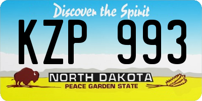 ND license plate KZP993