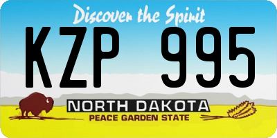 ND license plate KZP995