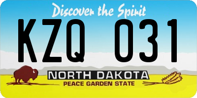 ND license plate KZQ031