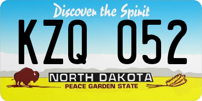 ND license plate KZQ052