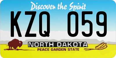 ND license plate KZQ059