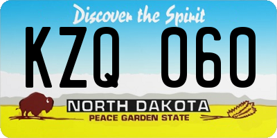 ND license plate KZQ060