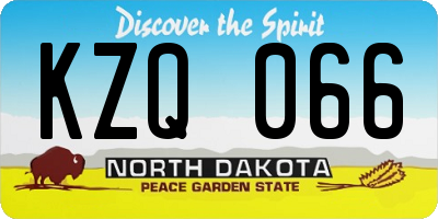 ND license plate KZQ066