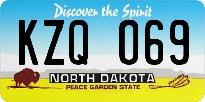 ND license plate KZQ069
