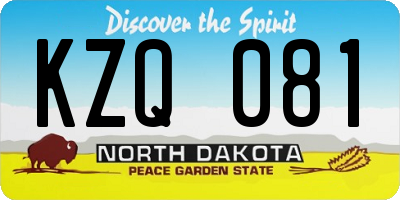 ND license plate KZQ081