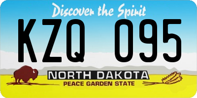 ND license plate KZQ095