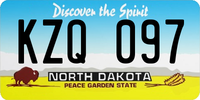 ND license plate KZQ097