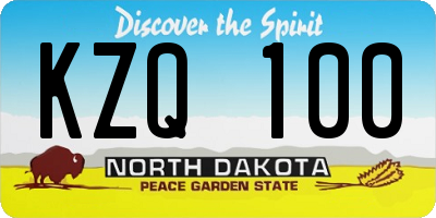 ND license plate KZQ100