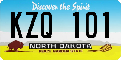 ND license plate KZQ101