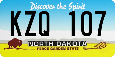 ND license plate KZQ107