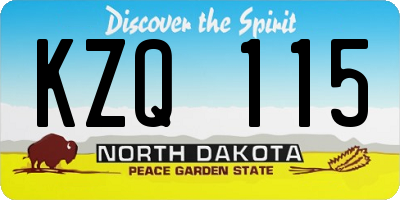 ND license plate KZQ115