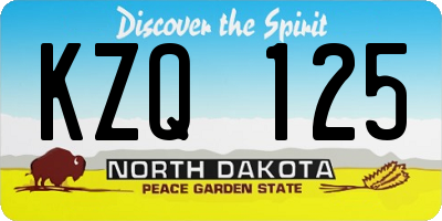 ND license plate KZQ125