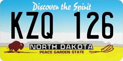 ND license plate KZQ126