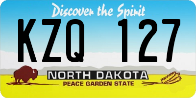 ND license plate KZQ127