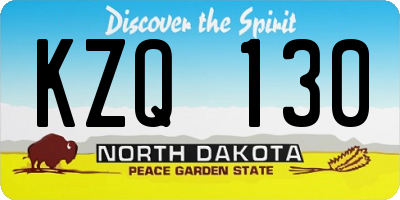 ND license plate KZQ130