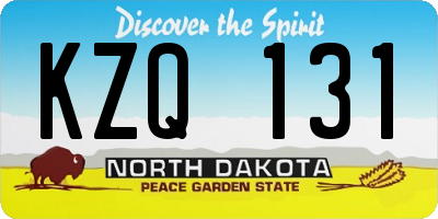 ND license plate KZQ131