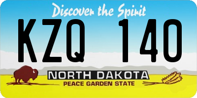 ND license plate KZQ140