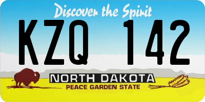 ND license plate KZQ142