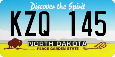 ND license plate KZQ145