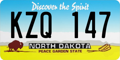 ND license plate KZQ147