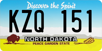 ND license plate KZQ151