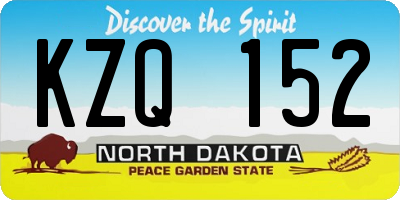ND license plate KZQ152
