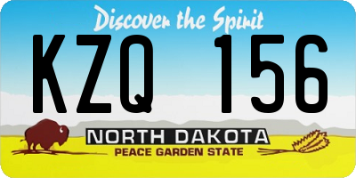 ND license plate KZQ156